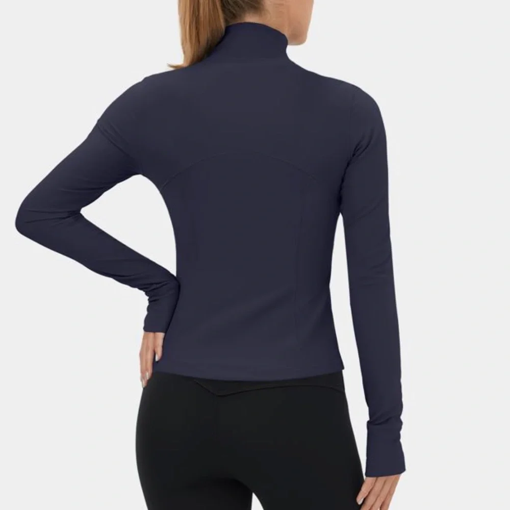 Halara Patitoff Flow Pet Hair Resistant Full Zip Cropped Jacket Inkling Blue L - Picture 2 of 5